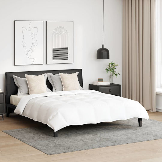 vidaXL Duvet Set Queen 220x260cm White 3pcs