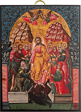 Artis Gilding & Restoring Die Auferstehung Christi Heiligenikone 18. Jahrhundert 14 X 18 Cm