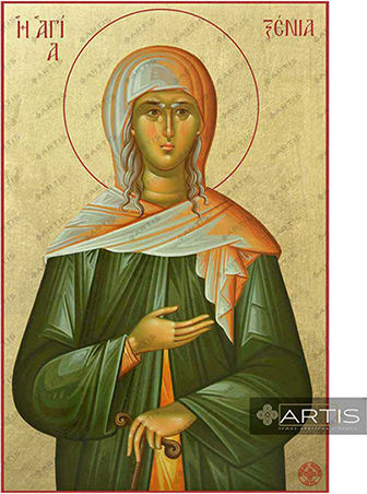 Artis Gilding & Restoring Agia Xenia Greek Orthodox Gilded Saint Icon 14 X 21 Cm