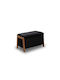 Stool For Living Room With Storage Space Upholstered with Velvet Dali Black 75x42x44cm