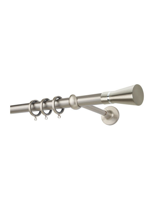 Zogometal Metallic Curtain Pole Double with Rail Φ25mm 160cm Nickel Matte - Chrome