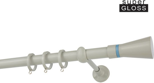 Zogometal Μεταλλικό Κουρτινόξυλο Cp4110 Μονό Φ25mm 240εκ. Γκρι - Γαλάζιο