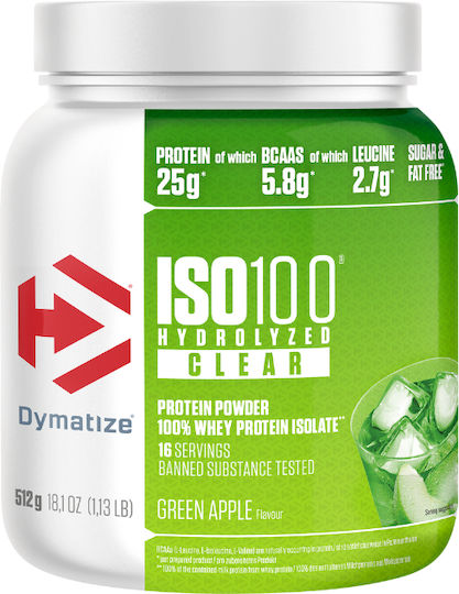 Iso 100 Hydrolyzed Clear Πρωτεΐνη Ορού Γάλακτος με Γεύση Πράσινο Μήλο 512gr