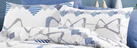 Kissenbezug mit Umschlagumschlag White-blue 50x70cm.