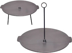 Cast Iron 45cm Bbq Grill Plate + Hanging Stand Perfect Home 15604
