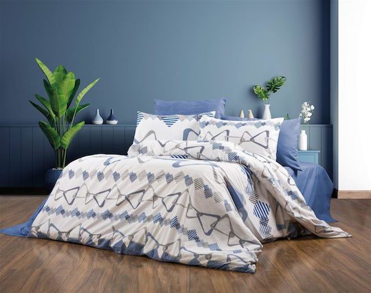 Dimcol Плик за Завивка Единичен 160x240 Дареиа 489 White-blue