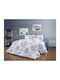 Dimcol Σετ Σεντόνια Υπέρδιπλα 220x240εκ. White-blue (4τμχ)
