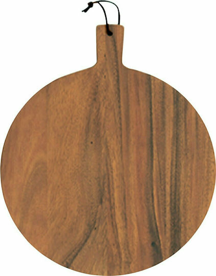 Playground Wooden Round Acacia Commercial Serving Board With Handle 35cm