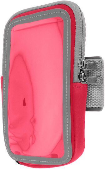 Sport Armband Smartphone Touch Arm Forearm Strap Zipper Pocket Pink