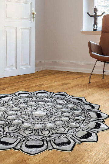 Conceptum Hypnose Eugene Rug Round Silver-black