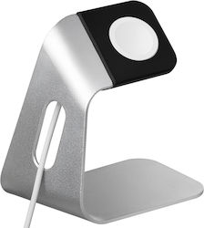 Eko Modern Resistant Steel Charging Stand Apple Watch Silver