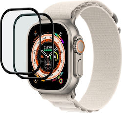 Eko Pack 2 Bildschirmschutzfolien für Apple Watch Ultra 49mm In Ungehärtetem Transparenten Schwarzem Glas