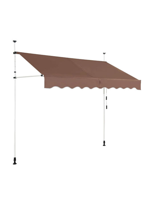 Costway Zelt Terrasse mit LEDs Braun 3.5x2m