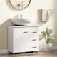 HomCom Waschtisch mit Waschbecken L70xB30xH65cm White