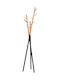 Pakketo Metallic Coat Rack Black / Natural Sigar 49x51x187cm