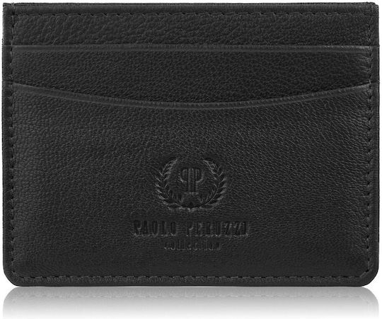 Leder Minimalsistische Praktische Stand Karten Visitenkarten Schwarz T-151-bl