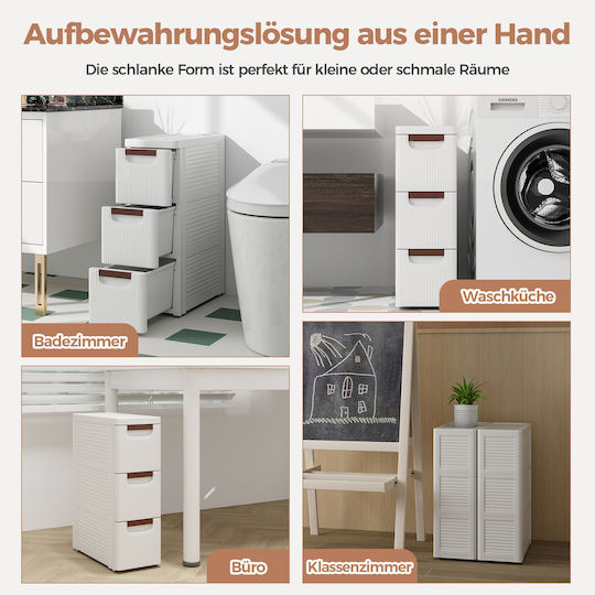 Costway Boden Badezimmerregal Weiß