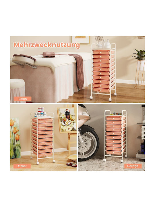 Metallic Chest of Drawers with 10 Drawers Multicolored 37x30x86cm