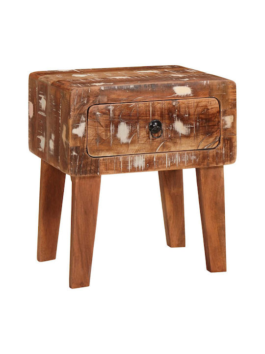 Rectangular Side Table Made of Solid Wood with ...