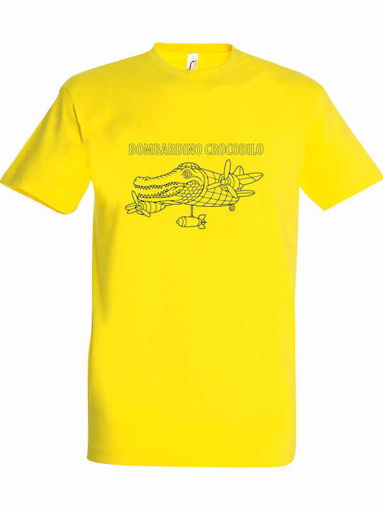 T-shirt Unisex " Bombardino Crocodilo Crocodile Meme " Lemon