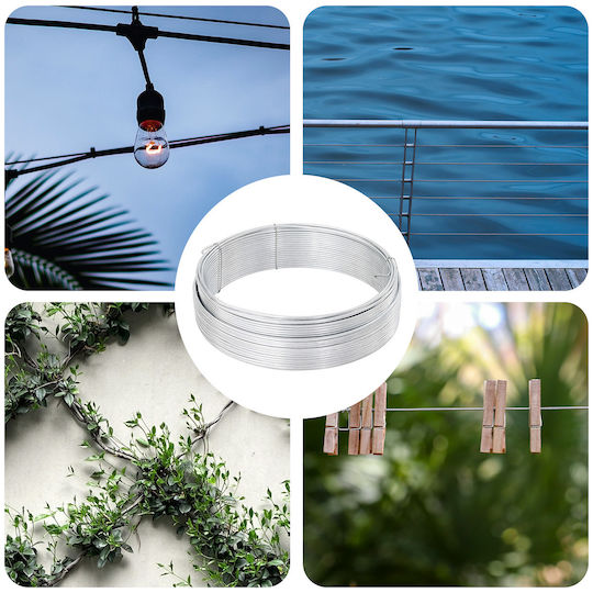 vidaXL Seil Draht für Gartenzaun aus Stahl 1Stück Silver