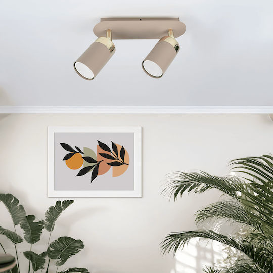 Eko Light Doppel Spot mit Fassung GU10 in Braun Farbe