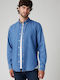 Authentic Buttondown Long-sleeved Denim Shirt in Wide Line Blue