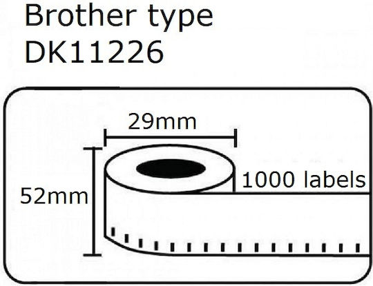 Brother Autocolante Autoadezive pe Rolă 29x52mm 1buc