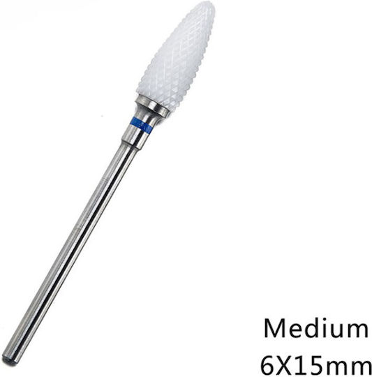 UpLac Nail Drill Ceramic Bit with Cone Head Blue