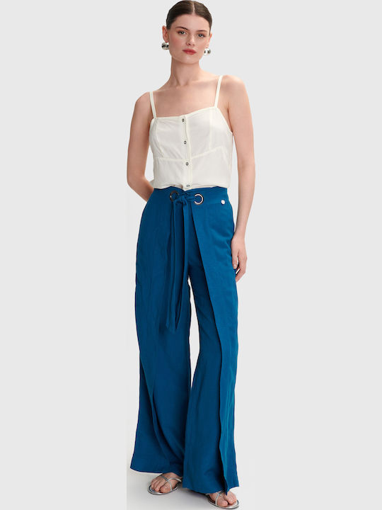 Femei Din material textil Pantaloni Albastră