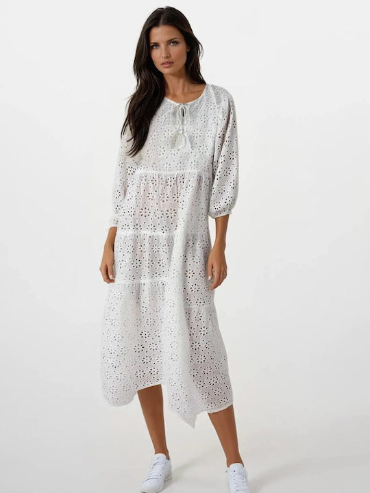 Rochie De Vară Pentru Femei Midi Alb