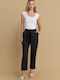 Women's Fabric Trousers Black 9909136 Almost Black