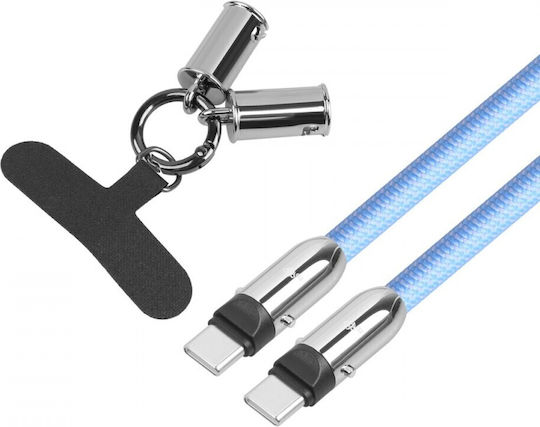 Tb Energy Braided USB 2.0 Cable USB-C male - USB-C / USB-A PD Μπλε 1m