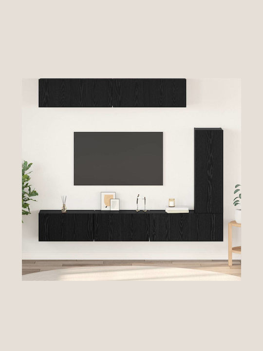 Living Room TV Unit Black Oak L30.5xW30xH90cm