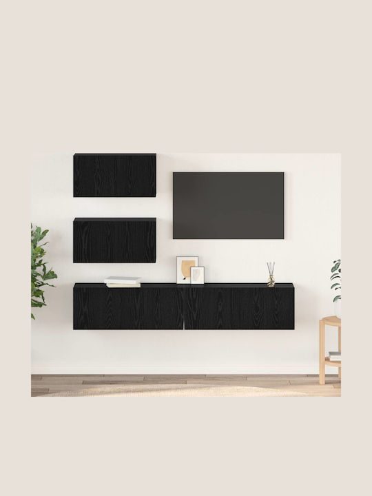 Living Room TV Unit Black Oak L80xW30xH30cm