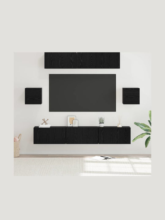 Living Room TV Unit Black Oak L80xW30xH30cm