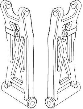Mjx Hyper Go 14211 Rear Lower Suspension Arms Part Number 14250c