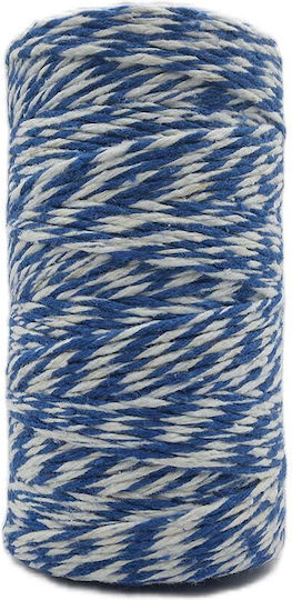 Polyester Schnürsenkel Zweifarbig Weiß-Blau 2mm 70m 11-10
