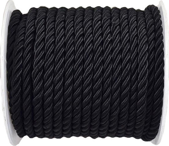 Κορδόνι Τρίκλωνο Rayon 5mm 15m T1409002 Μαύρο