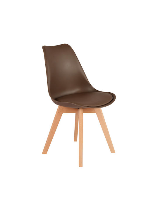 Gaston Dining Room Polypropylene Chair Brown Shade 43x51x75cm
