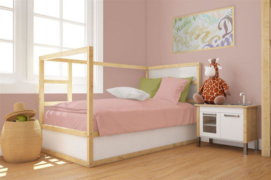 Dimcol Baby Duvet Cover Bebe Solid Dusty Rose 120x160cm