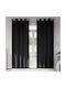 vidaXL Set of Curtains with Grommets Black 140x260cm