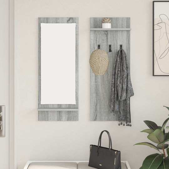 Антре с Огледало & Закачалка Sonoma Gray 70x10x90бр