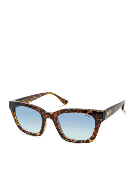 Kenneth Cole Women's Sunglasses with Brown Tartaruga Plastic Frame and Blue Gradient Lens KC2964 52W