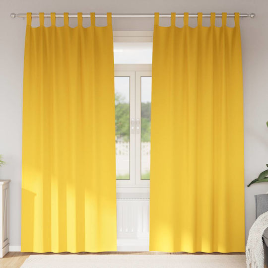 vidaXL Set Perdele Cu Bretele Galbene 140x260cm