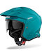 Airoh Kombakt Concrete Petrol Matt Мотоциклетна каска Джет ECE 22.06 1150гр с Sunvisor