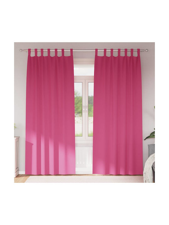 vidaXL Pink Curtain Set with Tab Top 140x260cm