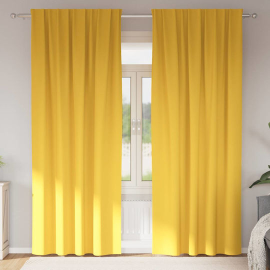 vidaXL Set Curtains With Yellow Tunnel 140x260cm