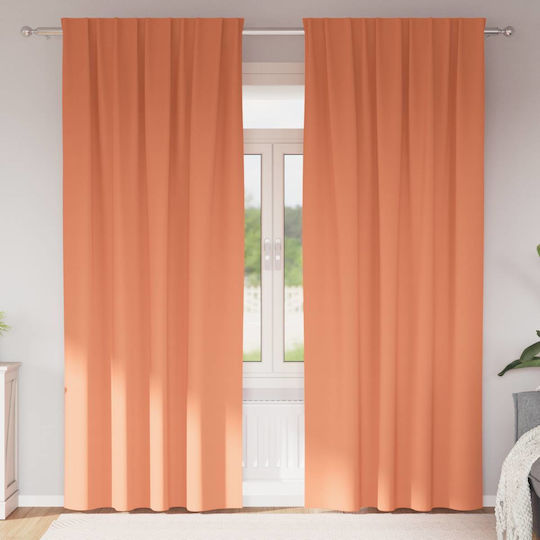 vidaXL Set Vorhänge mit Bleistiftfalten Orange 140x225cm