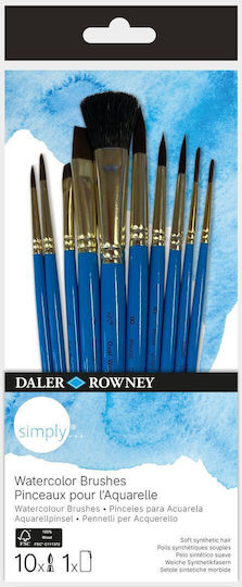 Art Brushes Set Daler Rowney Watercolour Brushes Simply 10 Pieces